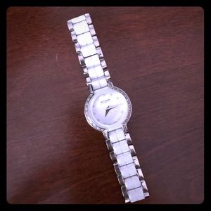 RARE Wittnauer white ceramic & crystal watch